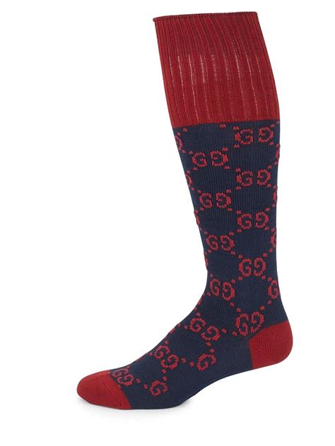 navy blue and red gucci socks|Gucci wool socks.